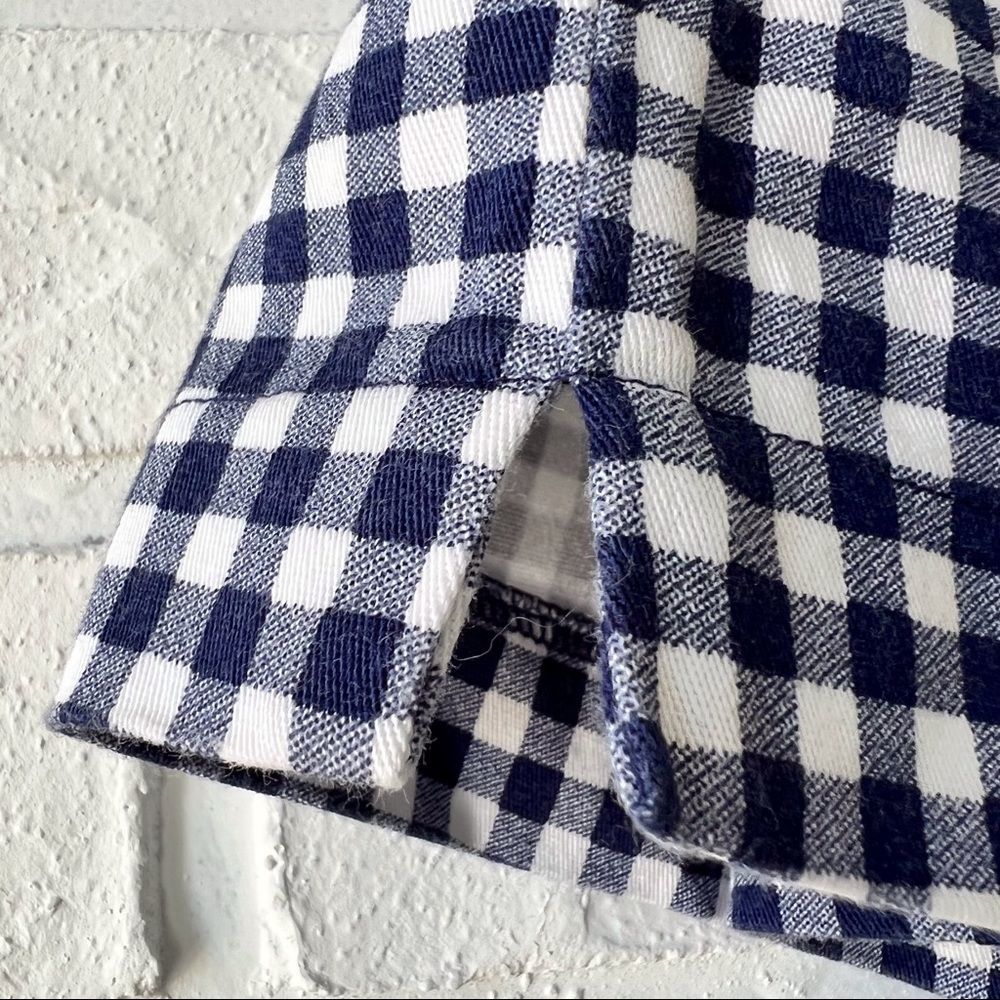 SOLD ZARA blue white gingham high waist tie front shorts M - Picture 9 of 10